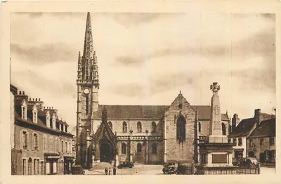 Llandivisau (Finistère) — A Praça da Igreja — J. Nozais, editor
