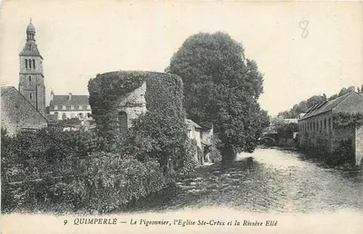 Quimperlé — O Pombal, a Igreja Ste-Croix e o Rio Ellé
