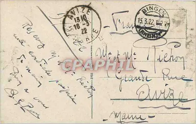 Bingen — Conflito da Nahe no Reno — Scharlachberg — editor não visível — Verso