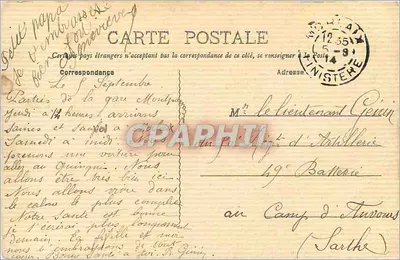 Vista geral de MORLAIX — Igreja de Santa Melaine — Edição Bourgeois — Verso