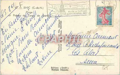 Praia e Ponta de Corps de Garde — Binic — Edições Gaby — Verso