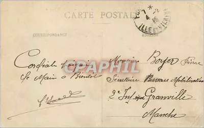 Fougères (Ille-et-Vilaine) — Vista geral do Castelo e da Igreja de São Sulpício — editor não identificado, n° 69 — Verso
