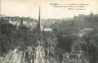Fougères — no meio dos perigosos escarpes das rochas de S'-Sulpice. Balzac 'Les Chouans'
