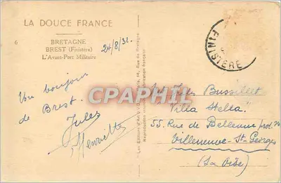 Port lotniczy w Brest — L'Avant-Port Militaire — Wydawnictwo Yvon — Rewers