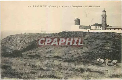 Cabo Fréhel (C.-du-N.) — O Farol, o Sémaphore e a Extrema Ponta — J. Houzé, Dinan
