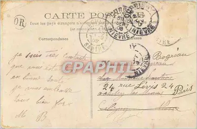 Castelo de Vandœuvres, perto de Fay — Fototipia J. Bouveret, Le Mans — Verso