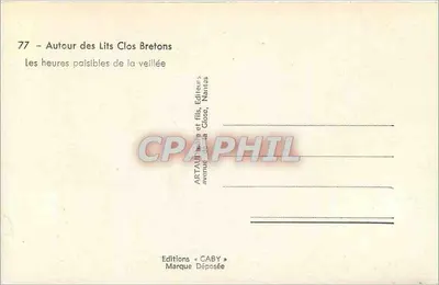 Alrededor de los Lits Clos Bretones — Las horas tranquilas de la velada — Ediciones Caby, Nantes — Reverso