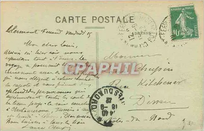 Túmulo do Conde Duguesclin — na Bitarelle perto de Châteauneuf de Randon — Bilhete postal antigo n°96 — Verso