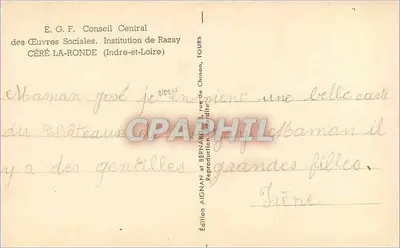 चैतोऊ डी सेरे-ला-रोंड — इंस्टीट्यूशन डीज़ ओऊव्रे सोशियल — एडिशन एग्नान, टूर्स — पीछे