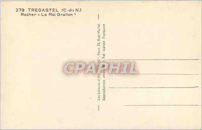 Tregastel (C.-du-N.) — Rocha « Le Roi Grallon » — Les Éditions d'Art Marlet, Paris — Verso