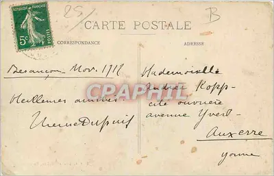 Besançon - O rio Doubs e o Quai Vauban — Excursão à Franche-Comté — Edit. L. Gaillard-Prêtre, Besançon — Verso