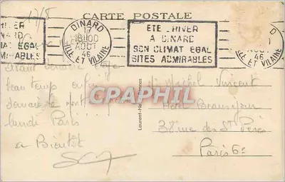Dinard — Plaża Écluse — Côte d'Émeraude — Wydawca nieznany, nr 1634 — Rewers