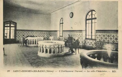 Saint-Honoré-les-Bains (Nièvre) — A Instalação Termal — A Sala de Inalação — ND.