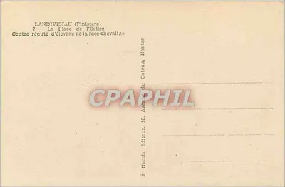 Landivisiau (Finistère) — A Praça da Igreja — J. Nornis, editor, Nantes — Verso