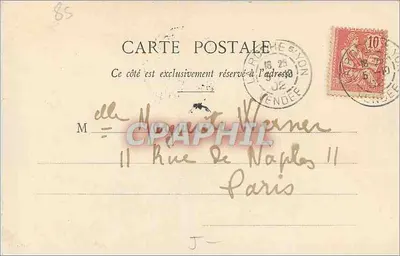 La ROCHE-sur-YON — Hotel da Prefeitura — Mme Milheau, fot.-editora — Verso