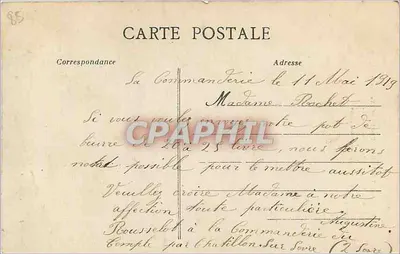 Saint-Laurent-sur-Sevre (Vendée) — A Igreja — Editor desconhecido, n° 1100 — Verso