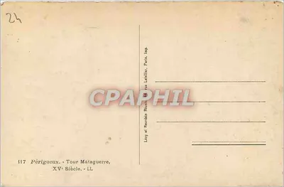 Périgueux — Torre Mataquerre — século XV — Lévy & Neurdein Réunis, Paris, Imp. Latellier — Verso