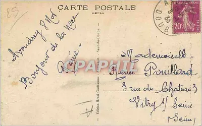 Wejście do basenów Doubs i jeziora Brenets — Wydawnictwo Henri Guillaume — n° 20395 — Rewers