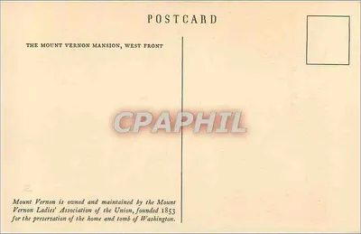 Mansão Mount Vernon — Frente Oeste — M. V. L. A. 1949 — Verso