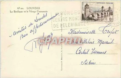 Lourdes — Bazylika i Matka Boża Królowa — Wydawnictwo P. Doucet, 67 ter — Rewers