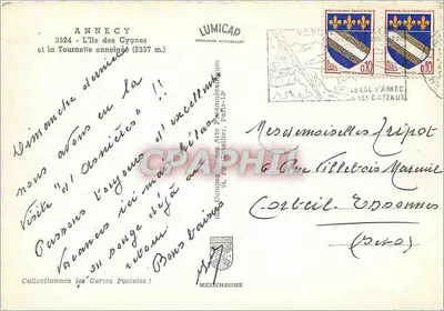 Jezioro Annecy — Wyspa Łabędziów — wydawca IRIS — Rewers