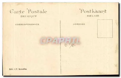 Exposição Universal de Bruxelas 1910 — O Quadrigé e Entrada Principal — Edit. V.F. Bruxelles — Verso