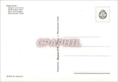 Positano — Piekły kąt — Bruttner & C. Como n°26-012 — Rewers