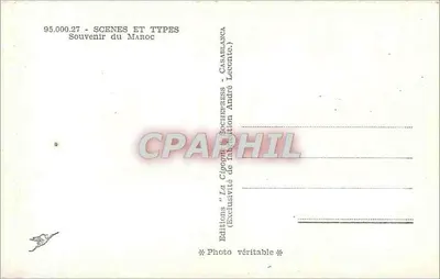 Cenas e tipos — Lembrete do Marrocos — Éditions La Cigogne Socherpress André Lecomte — Verso