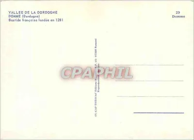 Domme — Bastide fundada em 1281 — Edições Panazol — Verso