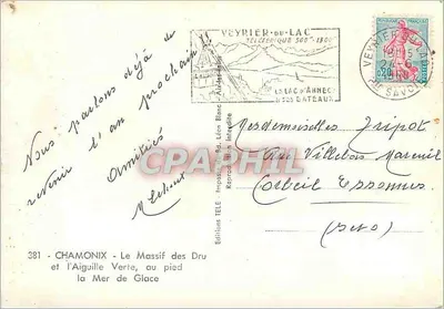 Massif des Drus i Aiguille Verte, pod Morzem lodowcem — Wydawnictwo TÉLÉ — nr 381 — Rewers