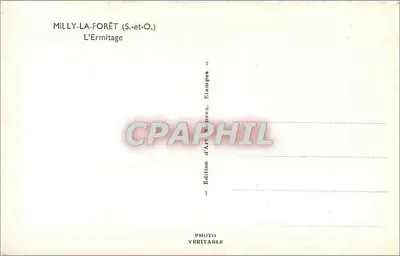 Milly-la-Forêt (S.-et-O.) — L'Ermitage — Edição de Arte Ameau — Verso