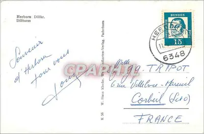 Herborn - Dillturm — editor W. Hans Klocke, série K 56 — Verso