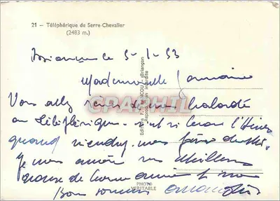 Teleférico de Serre-Chevalier — (2483 m.) — Edições F. Francou — Verso