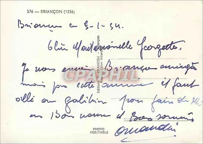 BRIANÇON (1326) — zimowy widok z śniegiem — Wydawnictwo FRANCOU — Rewers