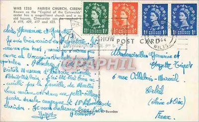 Parafia w Cirencester — Stolica Cotswolds — wydawca W. R. Bawden, n° WHS 1253 — Rewers