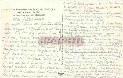 Menton — Nowy port rekreacyjny — Les Sites Merveilleux de la Côte d'Azur, n°5017 — Rewers