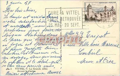 Vittel — A Grande Avenida diante do Casino — C.P. (editor) — Verso