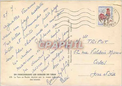 Gorges du Tarn — Le Rozier dominé par la masse imposante des falaises — Société des Cartes Postales d'Albi — Achterkant