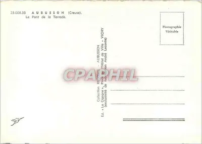 Aubusson (Creuse) — O Ponte da Terrade — Ed. La Cigogne — Verso