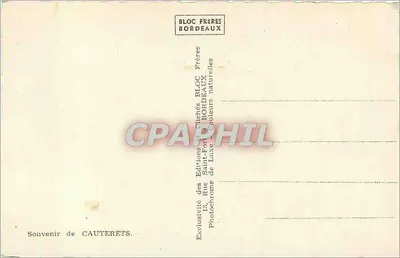 Cauterets — Montañas, cascadas y lago — Bloc Frères Bordeaux — Reverso