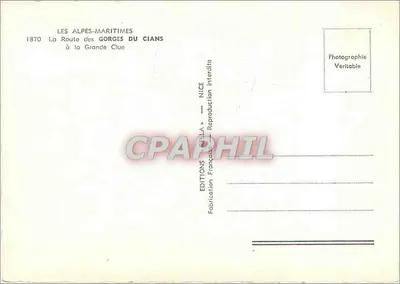 Las Gorges du Cians — Ruta hacia la Grande Clue — Ediciones Fréjus — Reverso