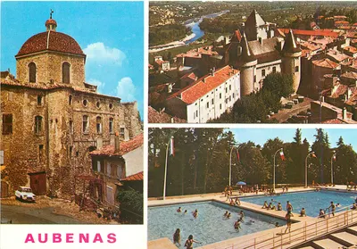 Aubenas — vista da cidade, do castelo e da piscina — n° 07