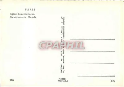 Igreja de São Eustáquio — Paris — Editor Estel, n° 220 — Verso