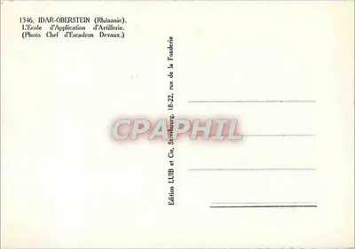 Idar-Oberstein (Renaia) — A Escola de Aplicação de Artilharia — Edição LUB e Cie, Strasbourg — Verso