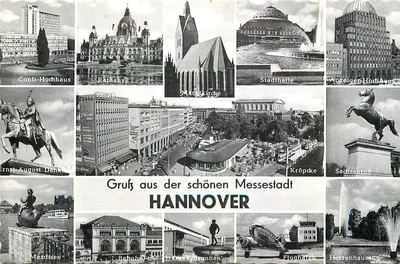 Hannover — vista panorâmica dos monumentos — Verlag Dr. Müller, Hannover, n° 372