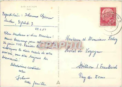 Bad Aachen — Catedral — Hans Andres Verlag, Aachen — Verso