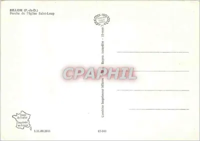 BilloM (P.-de-D.) — Wjazd do kościoła św. Loupa — Wydawca Mâcon — Rewers