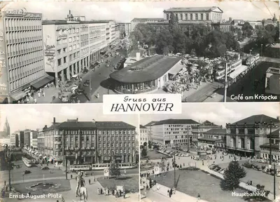 Hannover — Gruss aus Hannover — Café am Kröpcke, Ernst-August-Platz, Hauptbahnhof — editor não visível