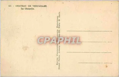 Capela do Castelo de Versailles — A Capela — Service Commercial Monuments Historiques, Paris — Verso