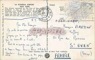 Aeroporto de La Guardia — Nova Iorque — editor Manhattan Post Card Pub. Co., n° MP178 — Verso